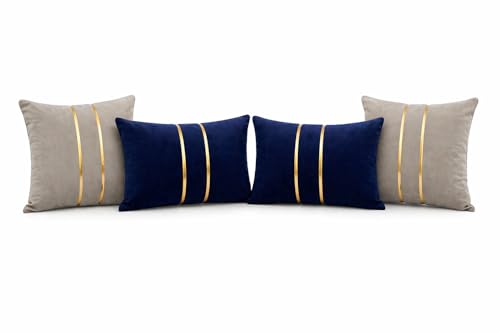 Image of CASASTYLE Noviq 4 Seater L Shape Sofa Set with Movable Ottoman | Flexible Left or Right Layout | Cozy Velvet Fabric | Soft Touch Seating | Modern Designer Sofa for Living Room (Dark Blue)