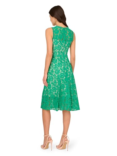 Image of Adrianna Papell Women's Lace Midi Flounce Dress