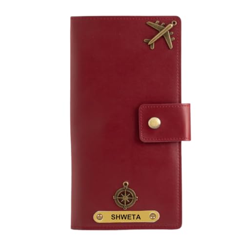 Image of ncgifts - Elegant Passport Holder for Family 4 with Boarding Pass | Passport Boarding Pass Currency Card Slot & Coin Holder for Men & Women | Corporate Office Gift Employee Colleagues
