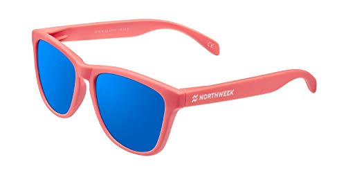 Northweek Regular Gafas de Sol, Matte Coral-Blue Polarized, Talla única Unisex Adulto