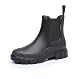 DRECAGE Gummistiefel Damen Wasserdicht Stiefel Damen Halbhoch Ankle Chelsea Boots Stylisch Stiefeletten mit Rutschfest Sohle Schwarz 39