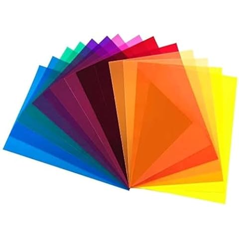 DECARETA 14 Pack Coloured Lighting Gels Cover