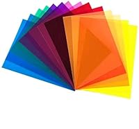 DECARETA 14 Stück Farbfolien Gel Farbfilter 29,7 * 21 cm Filter Transparente Farbige 0,3mm Dicke Farbfilm Folie für Foto Studio