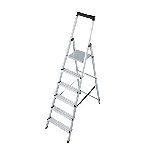 Preisvergleich Produktbild Euroline Alu-Haushaltsleiter mit Sicherheitsbrücke, 6180006