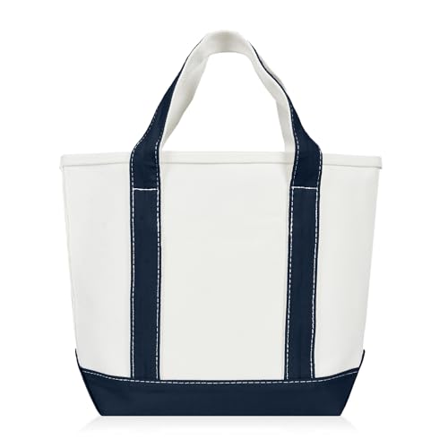 Bolsa pequeña de algodón DALIX 14" azul marino miniatura 5