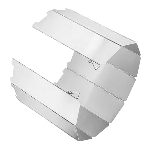 Healifty Camping Stove Windscreen Aluminium Alloy Windproof Shield for Outdoor Cooking Bbq Hiking Picnic and Removable Windbreak Guard to Heat Efficie