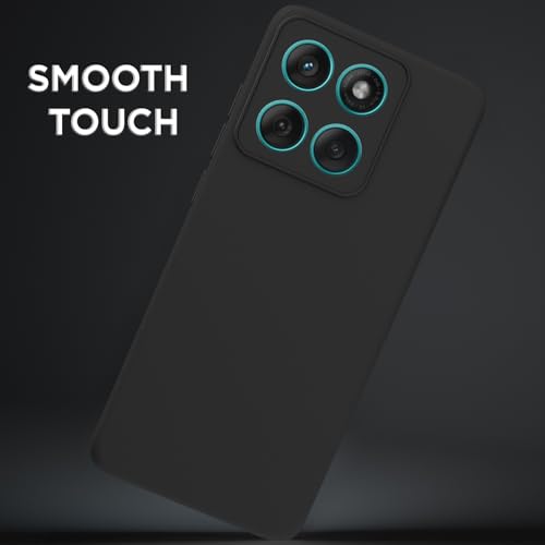 Image of Outlouders Back Cover for Motorola Moto Edge 60 5G / Motorola Moto Edge 60 Fusion 5G Soft Matte Silicone Cover | Camera Protection Bumper Case (Black)