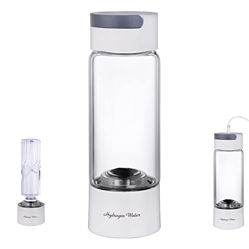 Wasserstoff Reichhaltiger Wasserflasche Tragbar Wasserstoffwasser -Ionisator -Generator Mit Flaschenadapter Und Inhalator Spe & Pem Dual Ionizer Machen Sie Den Wasserstoffgehalt Bis Zu 4000 PPB 380 Ml