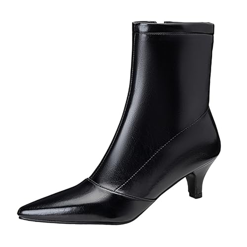Bottines femme talon chaton pointu dx1030 bottines de soirée élégantes grande taille