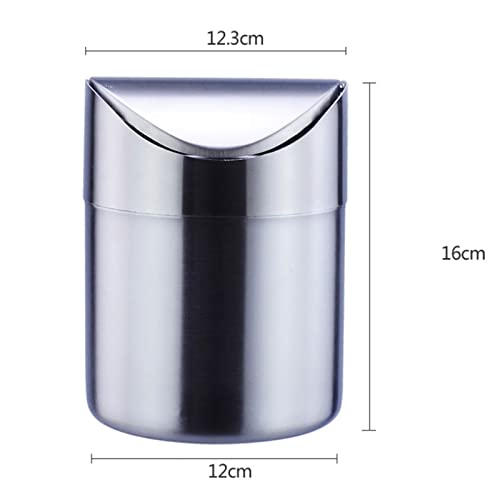 Caneca de Basura Pequeña de Acero Inoxidable para Escritorio miniatura 2