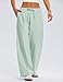LOMON Pajama Pants Women Spring Summer 2026 Striped Clothes Wide Leg Pj Lounge Boxer Bottoms Palazzo Flowy Comfy Low Rise Trousers (Green Strips, L)
