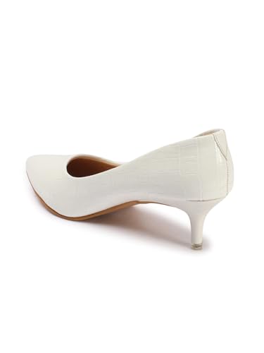 Image of Carlton London Women Stylish Slipon Pump Shoes with Stiletto Heels, Pointed Toe I Perfect for Office, Party and Formal Occassions