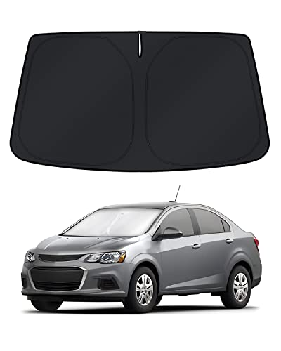 Image of KUST Windshield Sun Shade for 2012-2018 2019 2020 Chevrolet /Chevy Sonic Window Accessories Shade Sun Visor Cover Foldable Block UV Rays