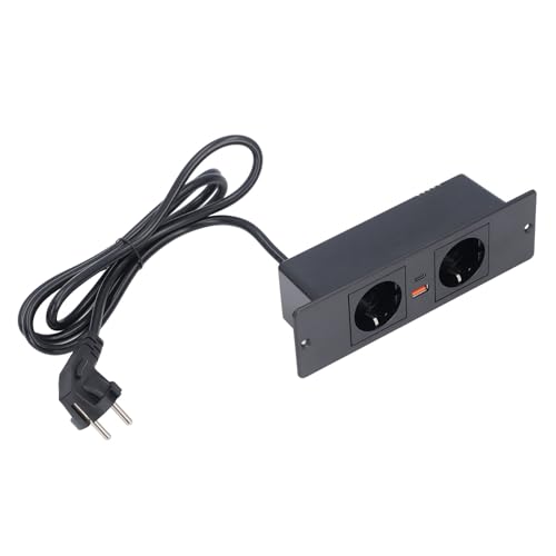 Regleta integrada UE con USB-C PD20W y puerto USB-A para escritorio 2