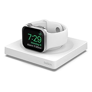 Chargeur Portable Apple Watch Belkin, Certification MFi, Support Table de Nuit, Design Épuré