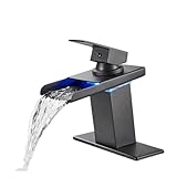 Rubinetti YACODLUL Rubinetto for lavabo da Bagno con Luce a LED, Miscelatore for lavabo da Piano, 3 Colori di Cambio Colore(2)