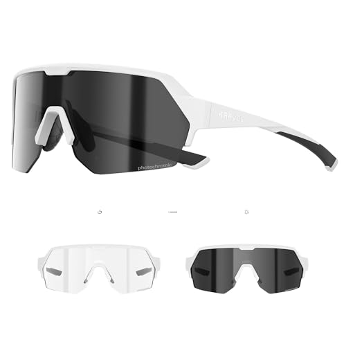 KAPVOE Gafas Deportivas Fotocromáticas hombre mujer con Protección UV400 Gafas para Ciclismo de Montaña Running MTB K360