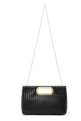 Image of Women's Woven Evening Bag Casual Leather Shoulder Handbag Fashion Clutch Purse