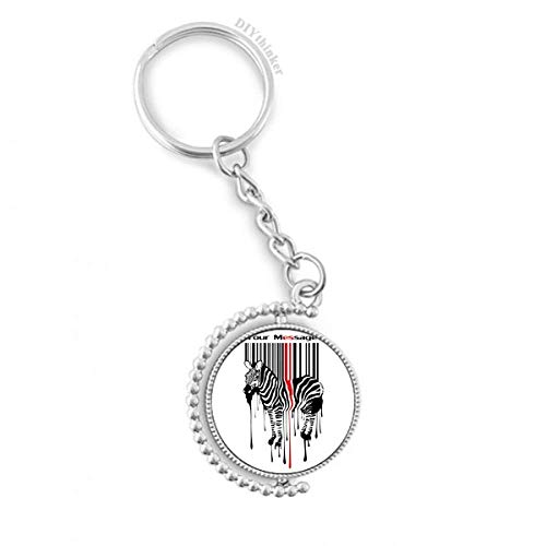 Porte-clé rotatif zebra imprimé graffiti multicolore idéal pour le sac à dos urbain