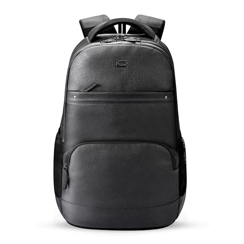 Gear Vintage2 Anti Theft Faux Leather 28 Ltrs Black Laptop Backpack (LBPVG2LTH0101)