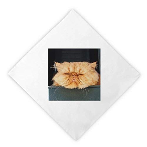 Serviette en tissu lavable chat jaune coton réutilisable table dîner