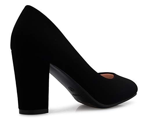 Olivia K Women's Classic Round-Toe Platform Pumps High Block Heel - Adorable, Comfortable3