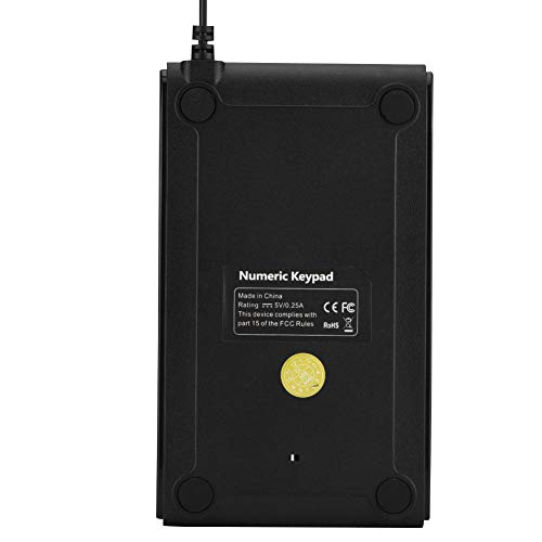 Elprico USB-Ziffernblock, wasserdichter 19-Tasten-3-Farben-USB-Ziffernblock Mechanisches Tastgefühl 10 Millionen Klicks Nummernblock, tragbarer Ziffernblock für