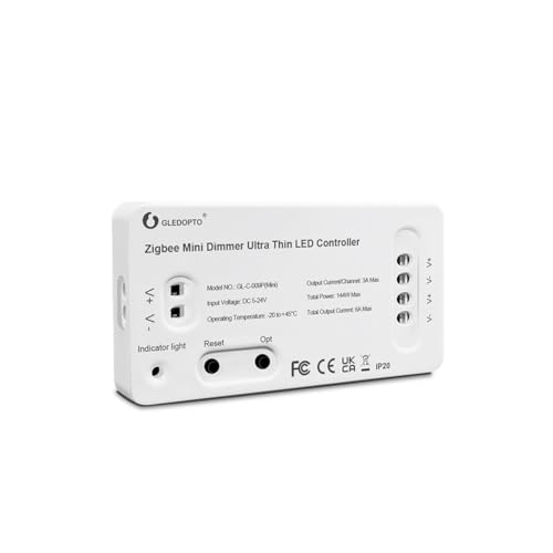 LIGHTEU®, GLEDOPTO Zigbee dimmer controller LED ultra sottile Pro Alexa Voice/Hub APP/Telecomando DC5-24V, GL-C-009P(mini)