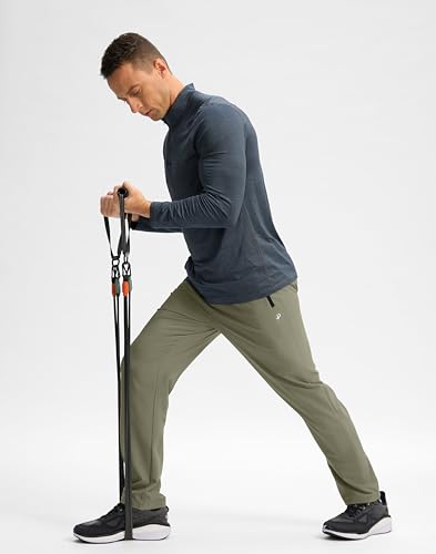 Image of Pudolla Men's Lightweight Hiking Pants Quick Dry Outdoor Sweatpants with Zipper Pockets for Athletic Workout Casual Travel