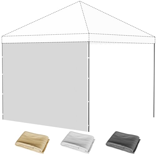10x10 Canopy Sidewalls 1Pcs Canopy Sidewalls UV Protection Waterproof Zipper Sidewall for 10x10 Pop Up Canopy Tent Outdoor Events Vendor Booths (White 1Pcs)