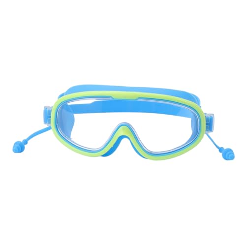 RiToEasysports Kids Swimming Goggles, Large Frame Non Fog HD Swimming Goggles Glasses with Nose Clip for Children (Light Blue