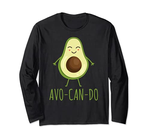 Avo -Can-Do Funny Kawaii - Amante de la comida vegana Manga Larga