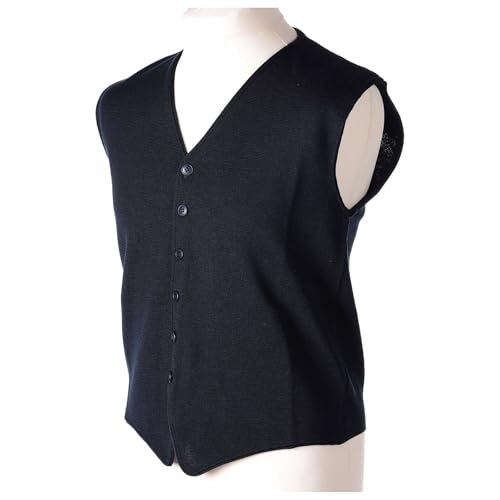 Clergy Sleeveless Blue Cardigan 50% Merino Wool 50% Acrylic in Primis, XL3