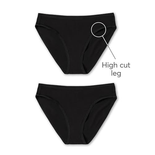 Image of Pact Women's Organic Cotton Bikini Underwear, Classic Fit Panties with High Cut Leg