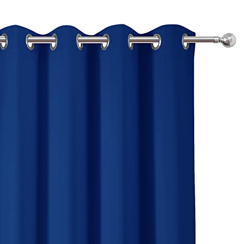 Image of LEMOMO Blackout Curtains 52 x 63 inch /Royal Blue Curtains Set of 2 Panels /Thermal Insulated Room Darkening Bedroom Curtains