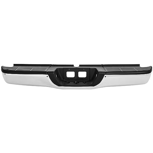 Image of For 00-06 tundra Rear Bumper Assembly Compatible with 2000 2001 2002 2003 2004 2005 2006 Toyota Tundra, Chrome Back Bumper Replacement for TO1103107 with Licence Plate Lights