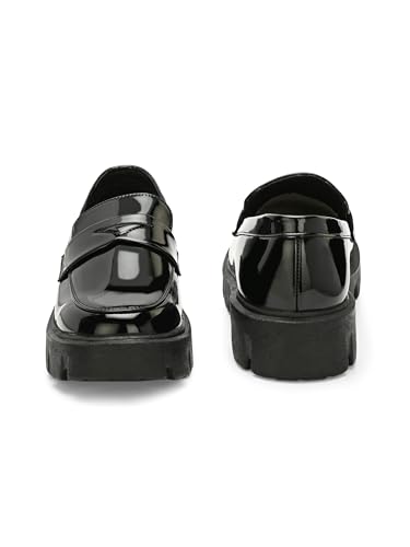 Image of Leo's Fitness Men's Patent Moccasin Shoes for Casual & Stylish Wear