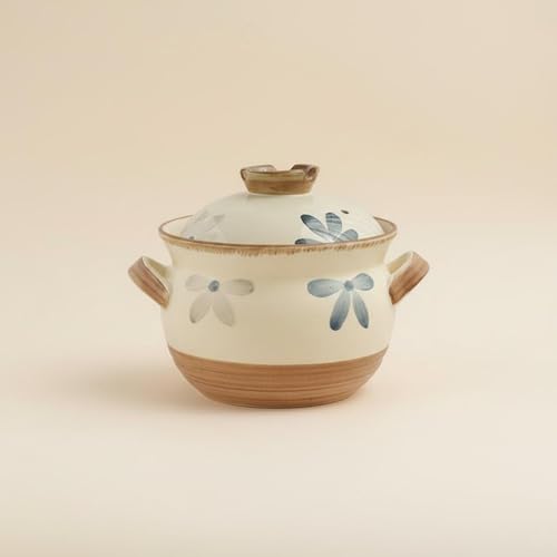 F Fityle Heat-Resistant Ceramic Cookware Pot - Clay Casserole Dish for Stews and Rice, 3.5L, Ideal for Home Dining - Image 3