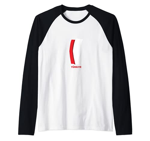 Flag Turkey Raglan Baseball Tee, Black
