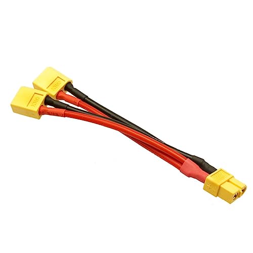 VICASKY Dual Battery Parallel Connector Xt60 Battery Cable for Parallel Battery Mount Compatible Hard Plastic Construction 1 Male 2 Female Xt60 Secure Welds Adapter Connection