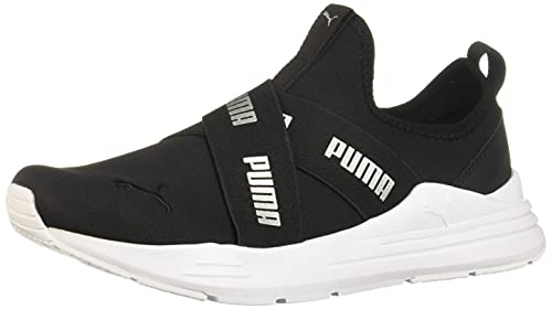 PUMA Womens Wired Run Slip On Sneakers Shoes Casual - Black