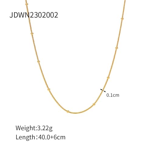 Collier tendance en acier inoxydable durable avec maille perlée de qualité