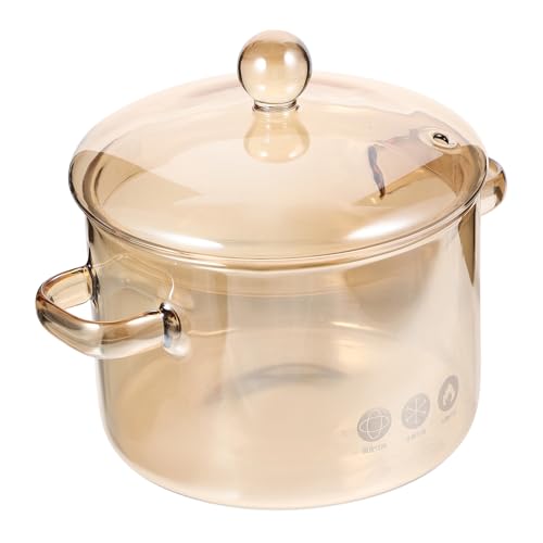 Veemoon Casserole Verre Transparente avec Couvercle Ustensile de Cuisson pour Soupes Ragoûts et Pâtes Compatible Plaques de Cuisson à Gaz au Four Cuisinière