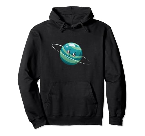 T-shirt con Pianeta in stile Kawaii. Regalo per gli appassionati di Astronomia Felpa con Cappuccio
