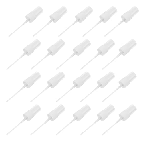 VILLCASE 40 Boquillas Pulverizadoras de Niebla Fina para Botellas de Plástico Reemplazo Rosca 18 Color Blanco Aptas para Aceites Esenciales Perfumes y Ambientadores