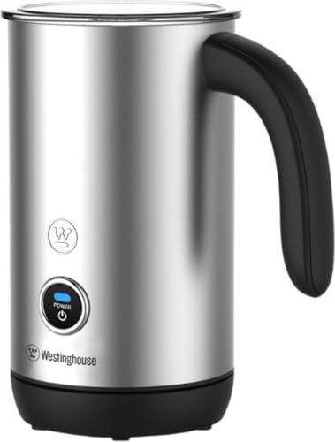 Image of WESTINGHOUSE Electric Basic Series Milk Frother 200ml Capacity Non-Stick Warm and Cold Milk Foam for Cappuccino, Latte Macchiato and Cocoa, 360Base, Silver