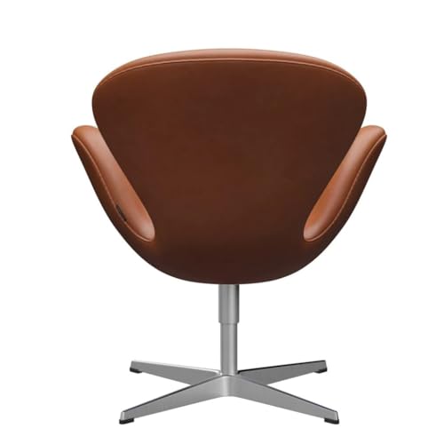 Image of Faux Leather - Modern Swivel Lounge Chair With Hydraulic Lift For Home Office Hotel Cafe (Brown)