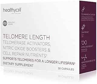 Healthycell Telomere Length | Supplement for Lengthening Telomeres and DNA Repair, Anti Aging, Cell Health, Stem Cell Support | Clincially Proven Ingredient AC11® | 578 mg Capsules