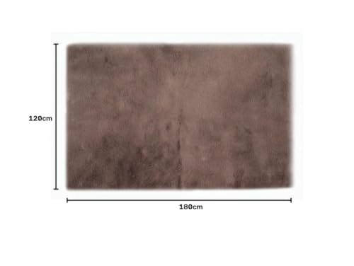 Image of Luxe Home Rabbit Fur Soild CarpetSuper Soft, Anti-Slip, Washable, Rectangle, for Livingroom Rug, in Bedroom Rug (Taupe, 4x6 Feet)