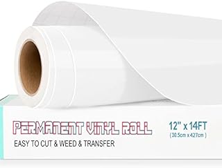Lya Vinyl Permanent Vinyl for Cricut, 12" x 14Ft Glossy White Self Adhesive Vinyl Sheet for Cricut, Silhouette Cameo, Vinyl Roll for Deco, and Other DIY Projects